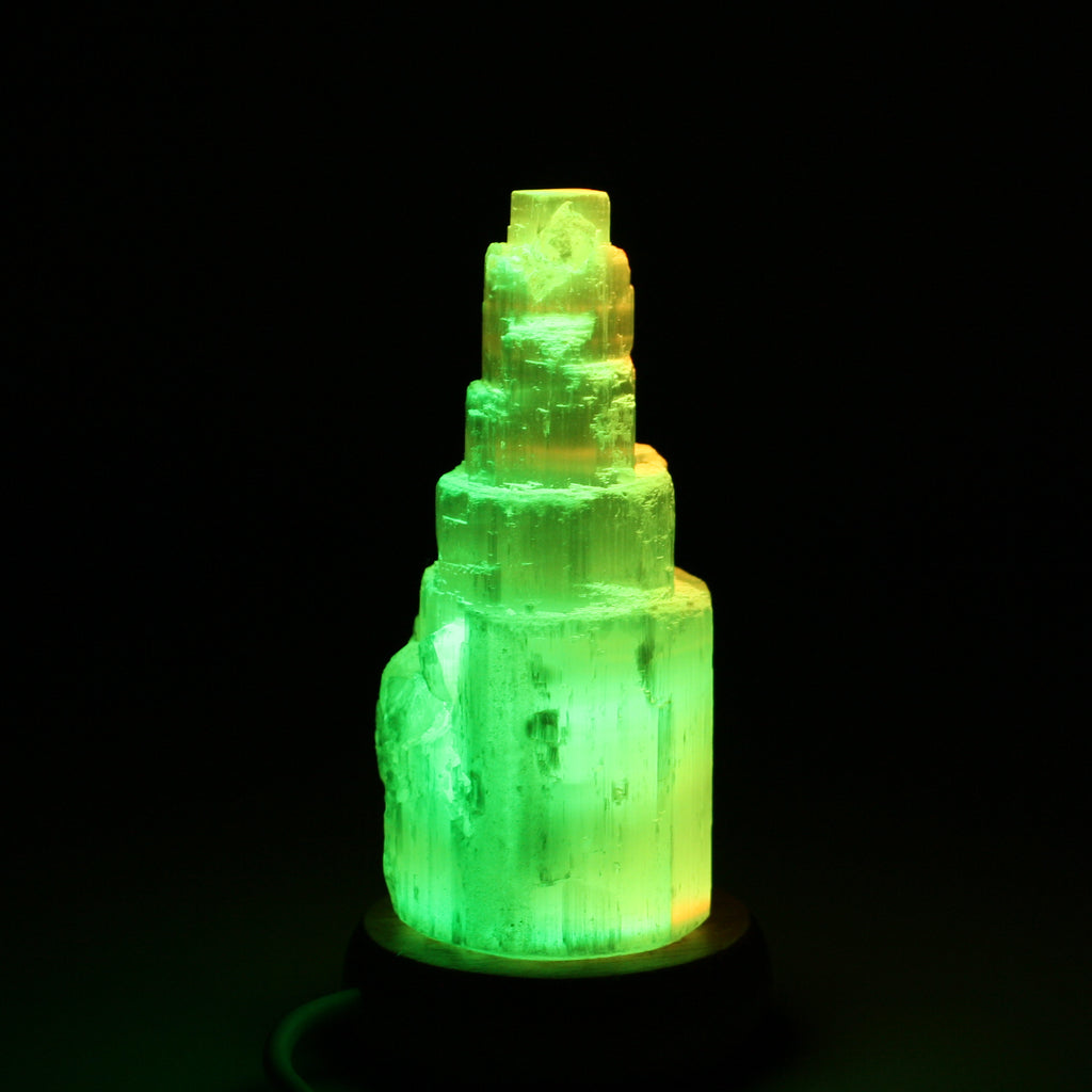 Selenite Mineral Crystal USB Lamp Mini 12cm