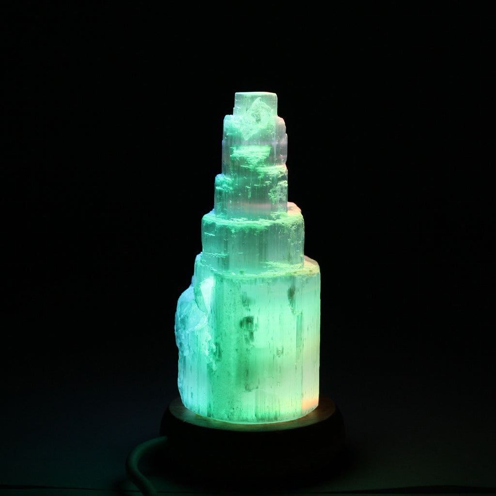 Selenite Mineral Crystal USB Lamp Mini 12cm