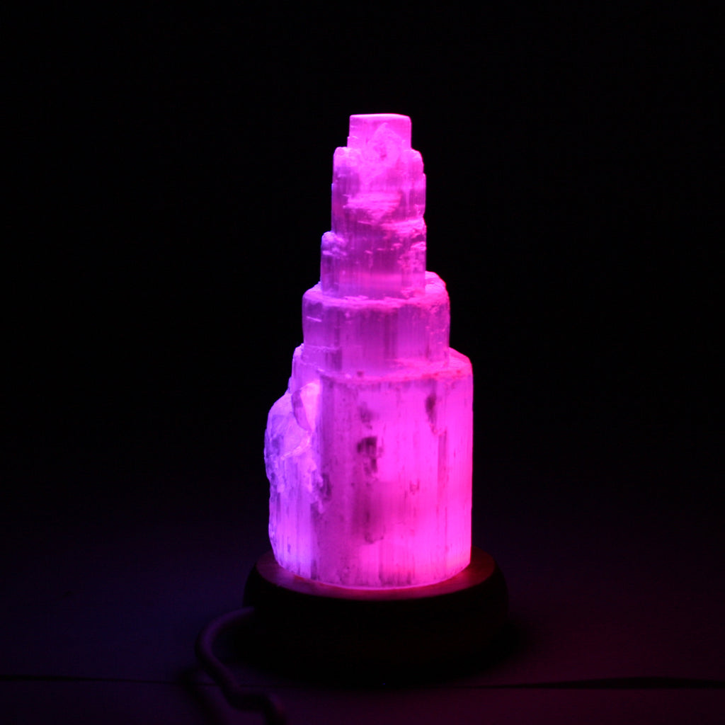 Selenite Mineral Crystal USB Lamp Mini 12cm