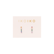 Iko Iko Studs Rainbow CZs on Bar Silver