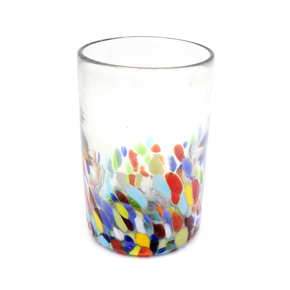 Rustico Mexico Hand Blown Confetti Glass Large
