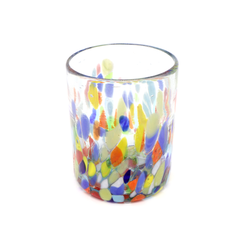 Rustico Mexico Hand Blown Confetti Glass Medium