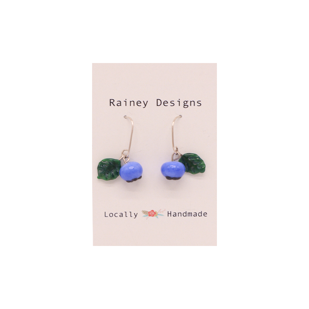 Rainey Designs Glass Blueberry Cluster Earrings