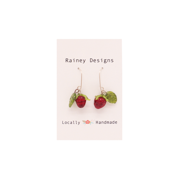 Rainey Designs Glass Strawberry Cluster Earrings