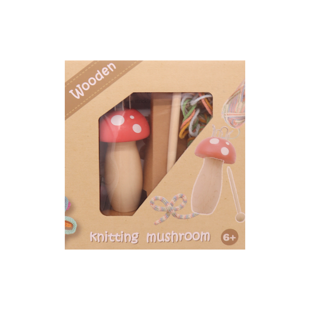 Wooden Knitting Doll Mushroom Assorted