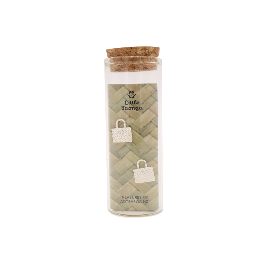 Little Taonga Studs Kete Silver