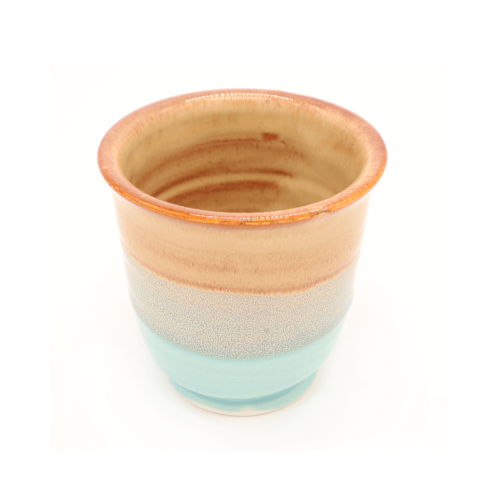 Westcoast Stoneware Reusable Cup Beige and Turquoise