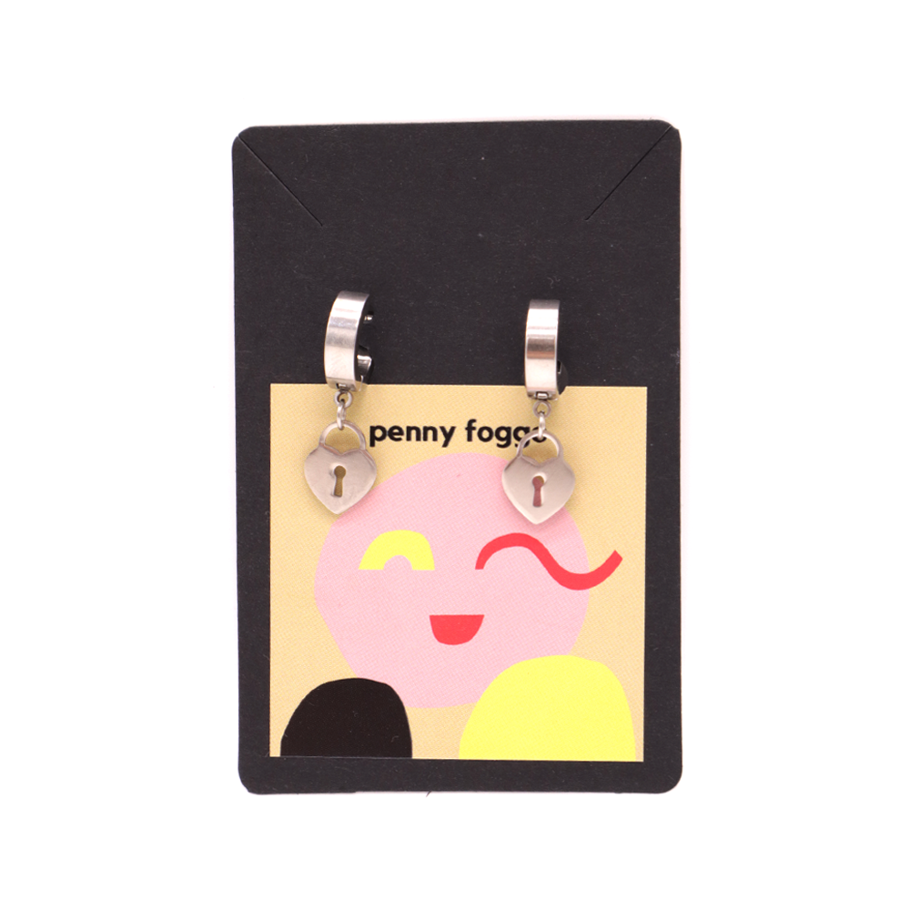 Penny Foggo Earrings Huggie Hoops Locks Silver