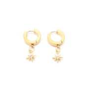 Penny Foggo Earrings Huggie Hoops 8 Point Twinkly Star Gold