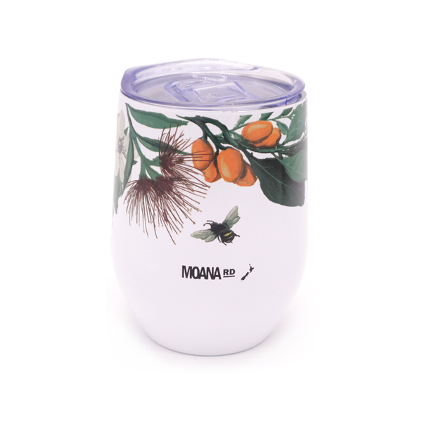 Moana Road Double Walled Mug Native Flora White