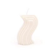 Haly Wavy Striped Candle White