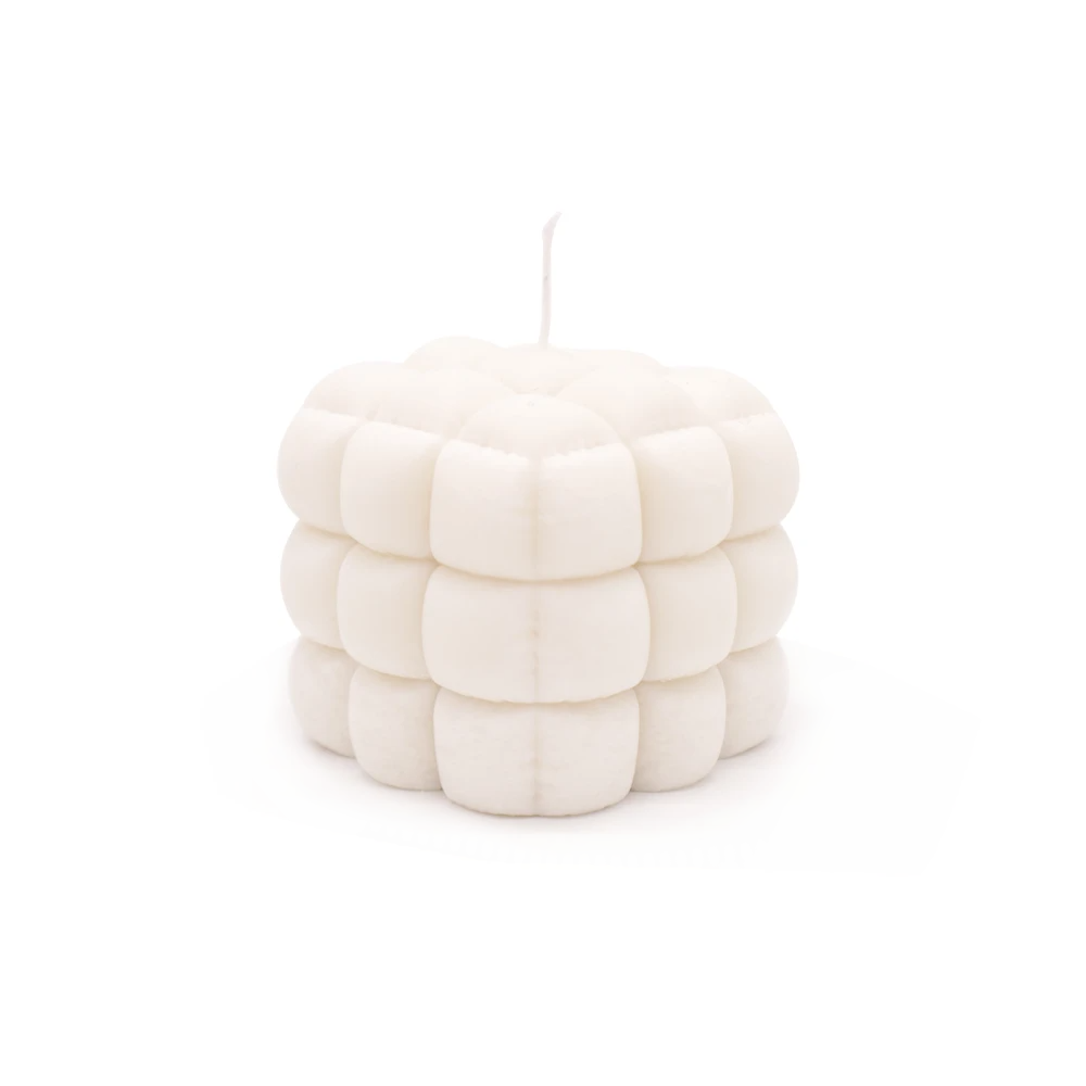 Haly Puffy Cube Candle White