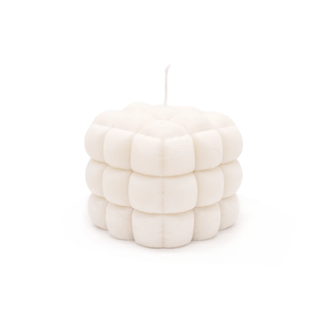 Haly Puffy Cube Candle White