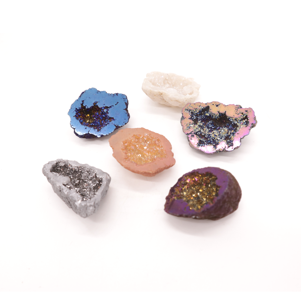 Mini Metalic Aura Geode Assorted