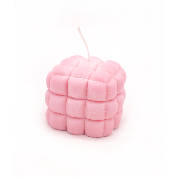 Haly Puffy Cube Candle Pink
