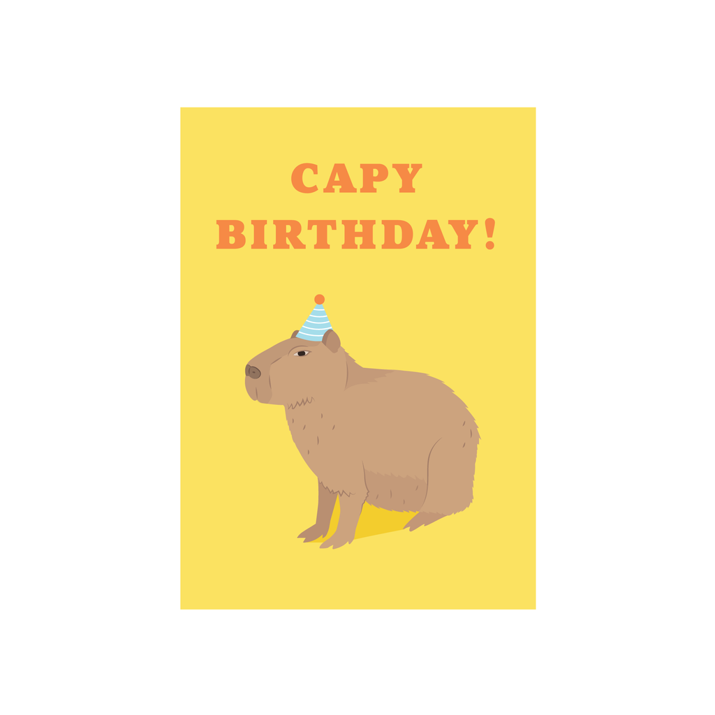 Iko Iko Animal Pun Card Capy Birthday