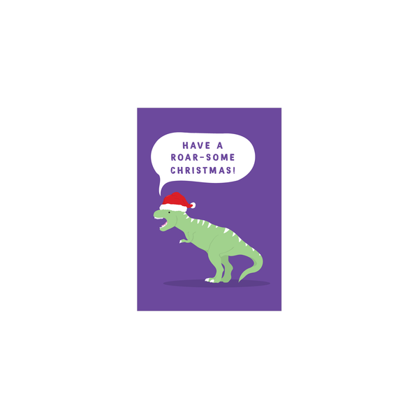 Iko Iko Mini Christmas Card Animal Pun Roarsome