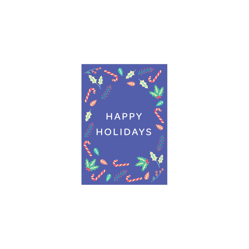 Iko Iko Mini Christmas Card Candy Cane Happy Holidays