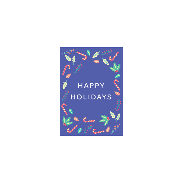 Iko Iko Mini Christmas Card Candy Cane Happy Holidays
