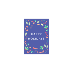 Iko Iko Mini Christmas Card Candy Cane Happy Holidays