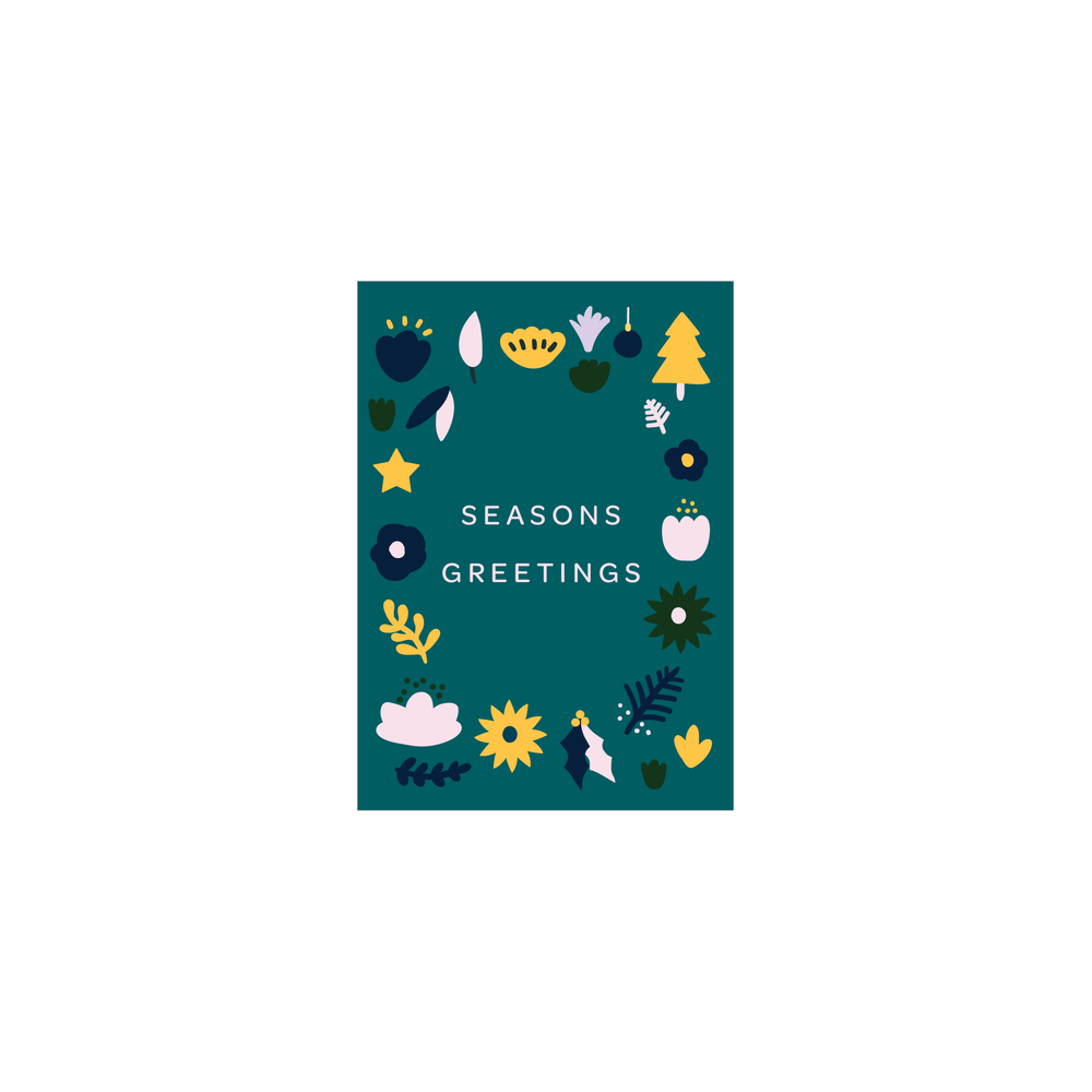 Iko Iko Mini Christmas Card Flowers Seasons Greetings