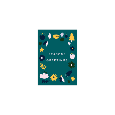 Iko Iko Mini Christmas Card Flowers Seasons Greetings