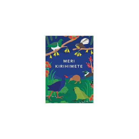 Iko Iko Mini Christmas Card NZ Birds Night