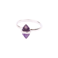 Iko Iko Ring Crystal Amethyst Silver