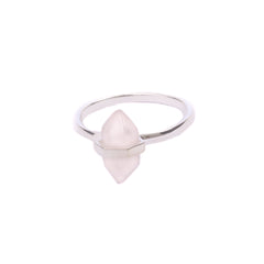 Iko Iko Ring Crystal Rose Quartz Silver