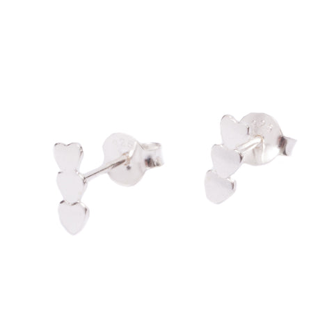 Iko Iko Studs Three Heart Silver
