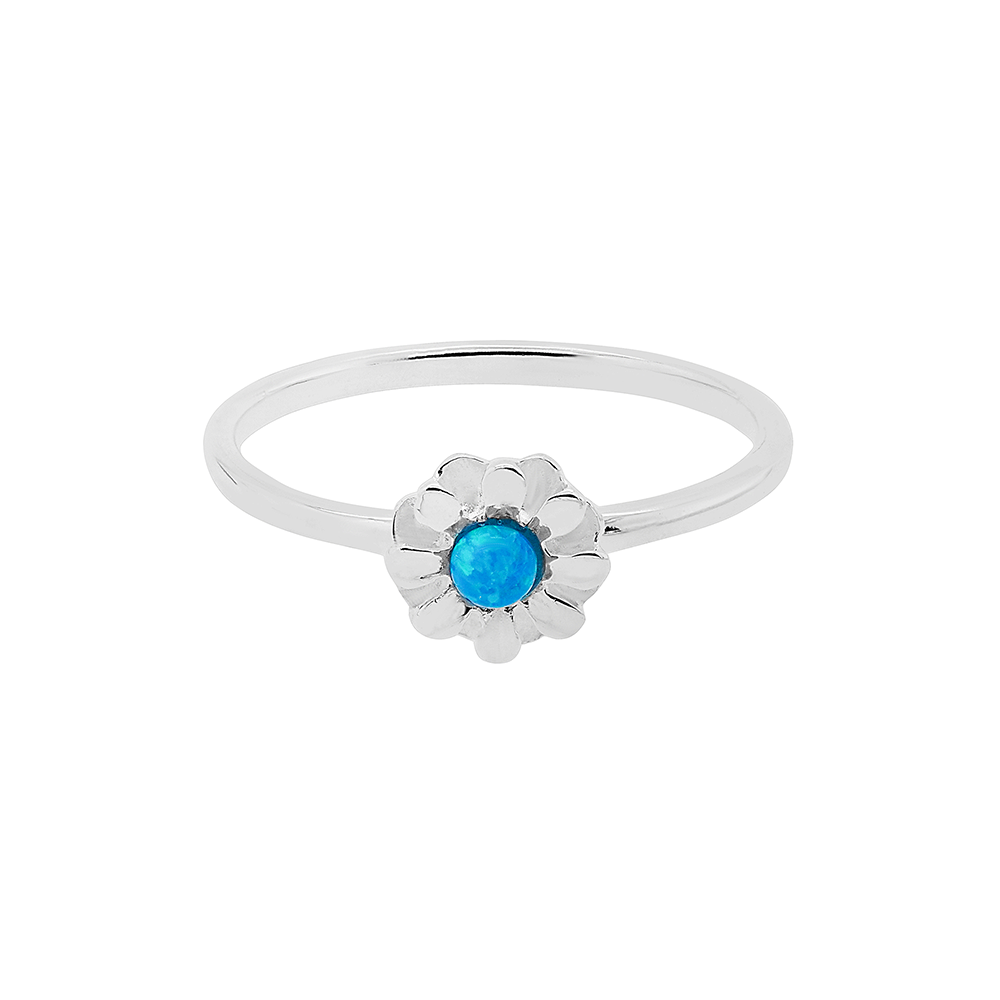 Iko Iko Ring Opalite Blue Opalite Flower Silver