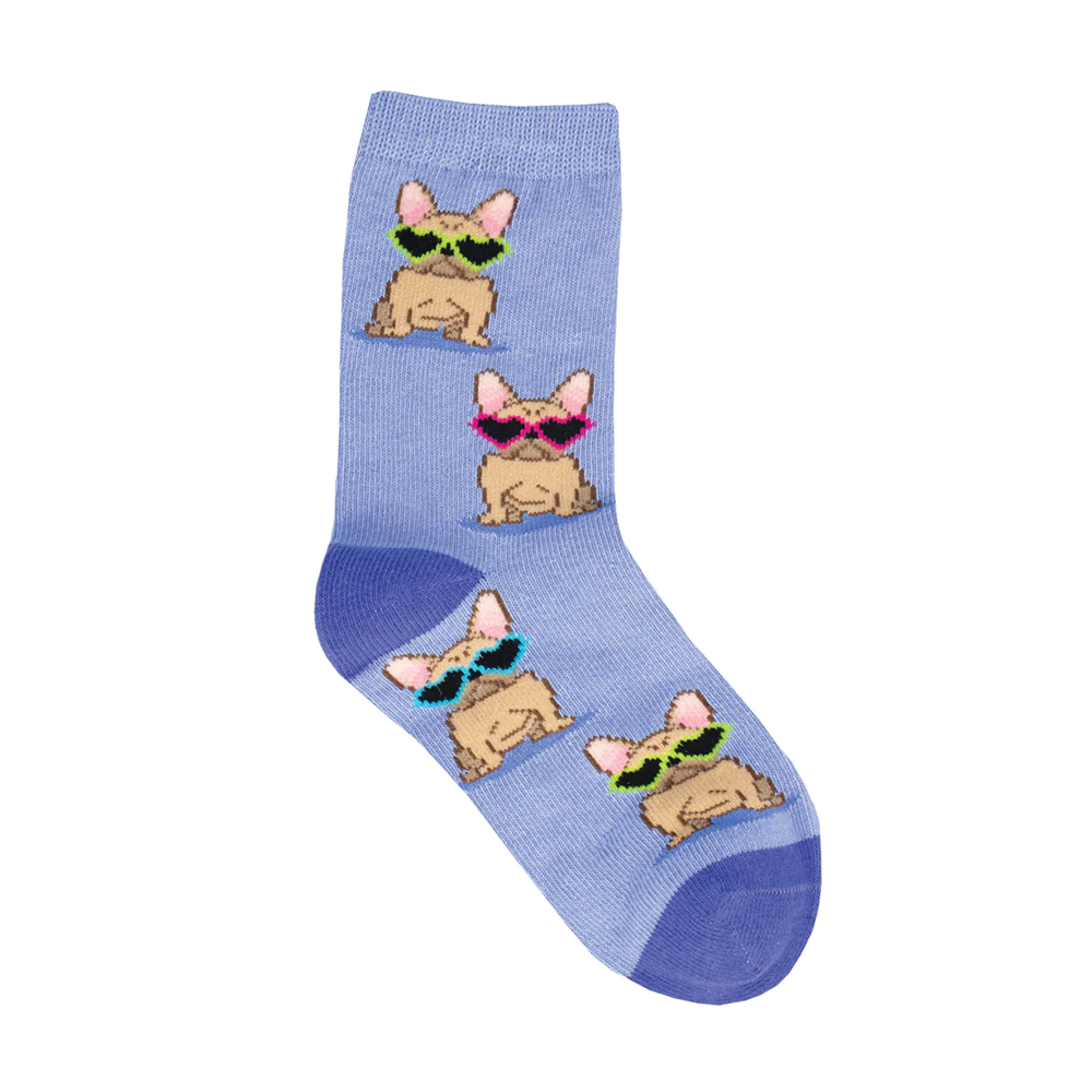 Socksmith Socks Kid's Frenchie Fashion Periwinkle 2-4 Years 6-10 Size