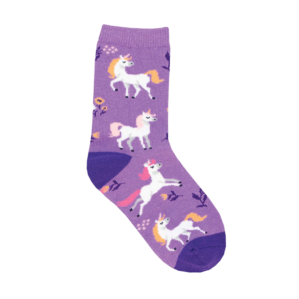 Socksmith Socks Kids 2-4 years Unicorn Flowers Purple