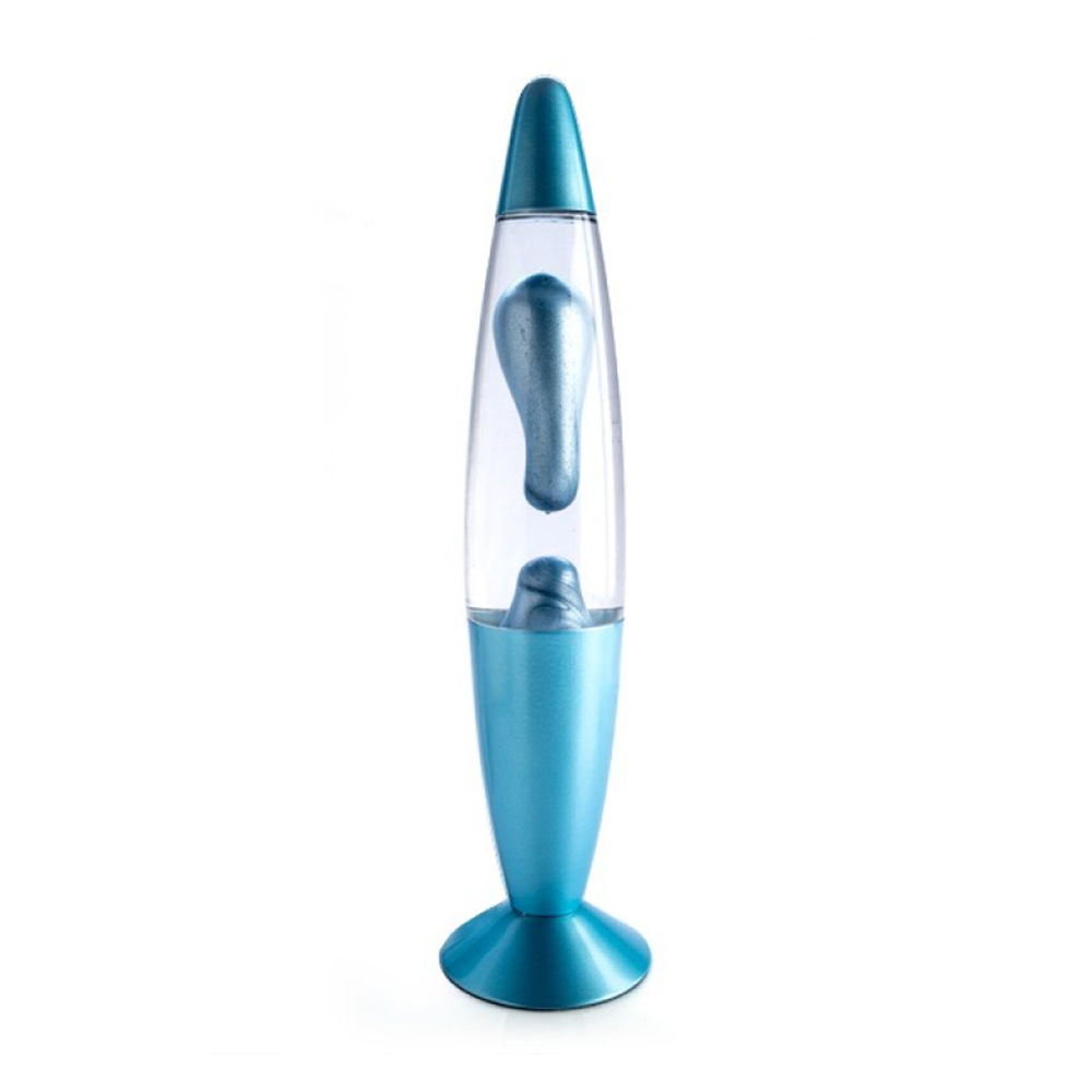 Rocket Metalic Lava Lamp Blue