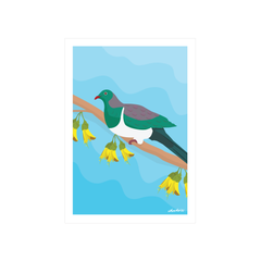 Iko Iko A4 Art Print NZ Birds Kererū