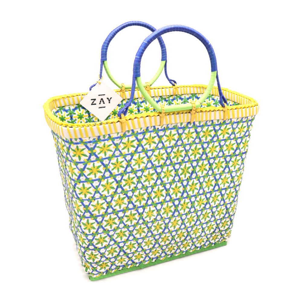 Zay Burmese Woven Basket Sol Large Assorted