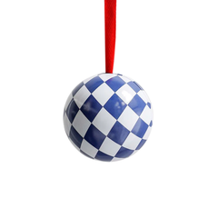 Lettuce Christmas Fillable Bauble Blue Check