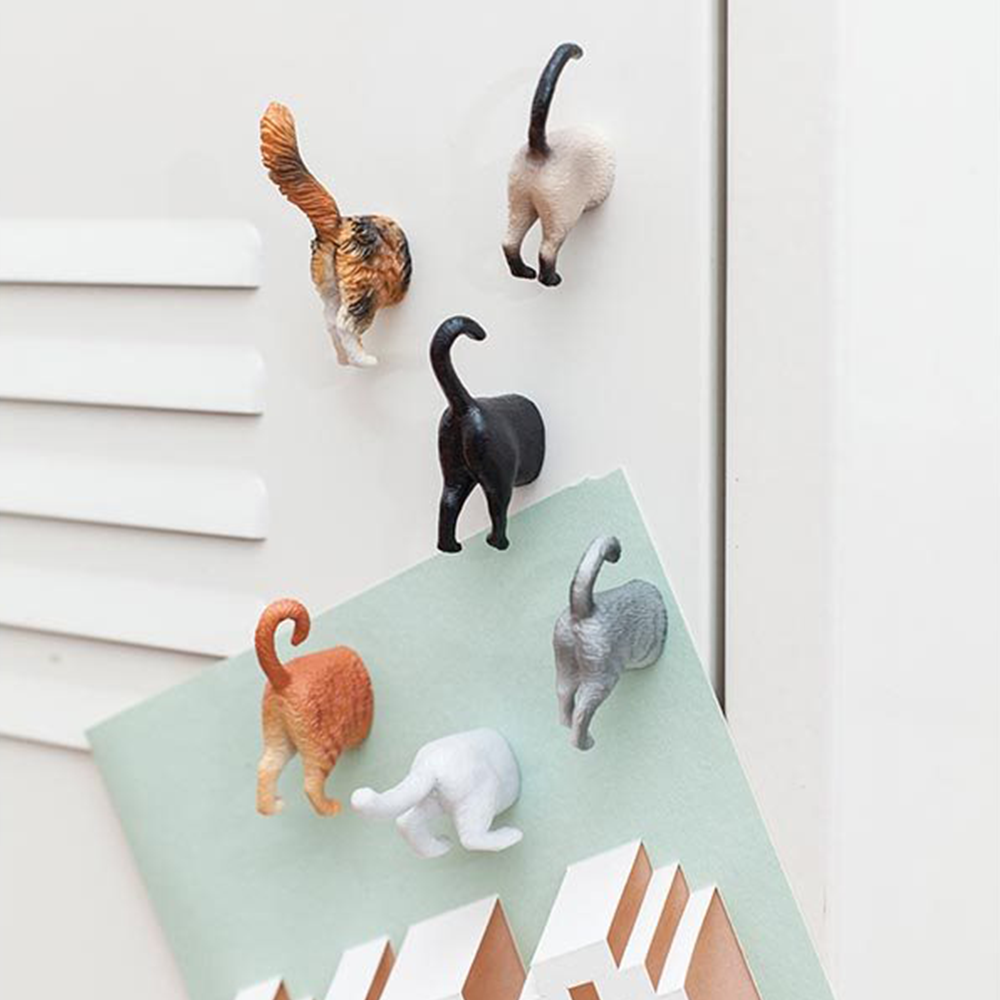 Kikkerland Cat Butt Magnets Pack of 6