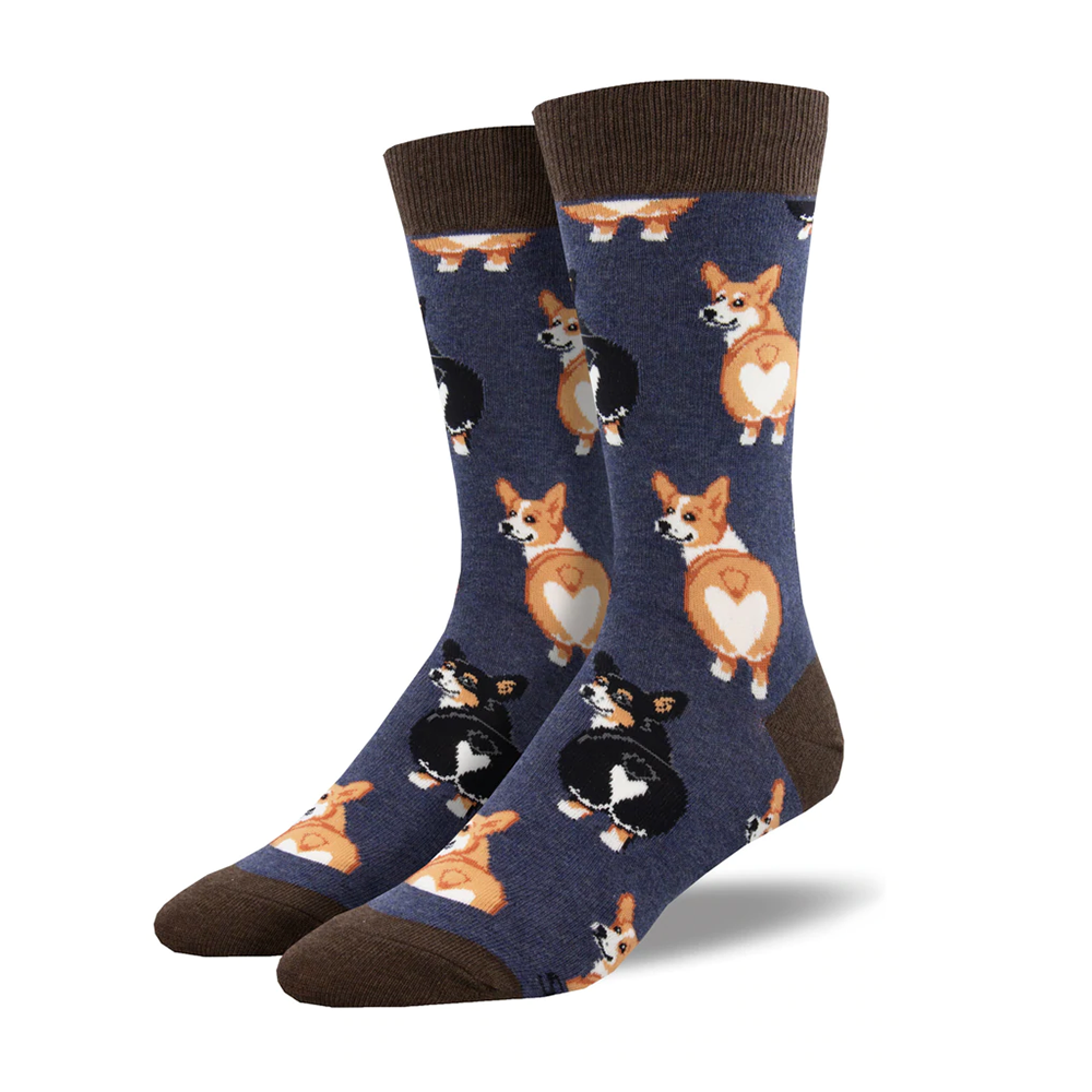 Socksmith Socks Men's Corgi Butt Blue