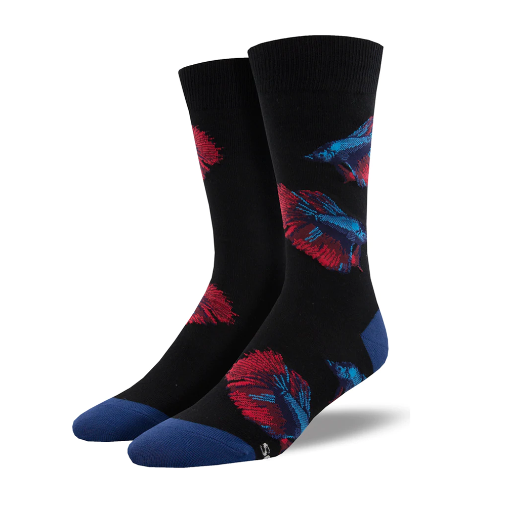 Socksmith Men's Socks Alpha Betta Fish Black