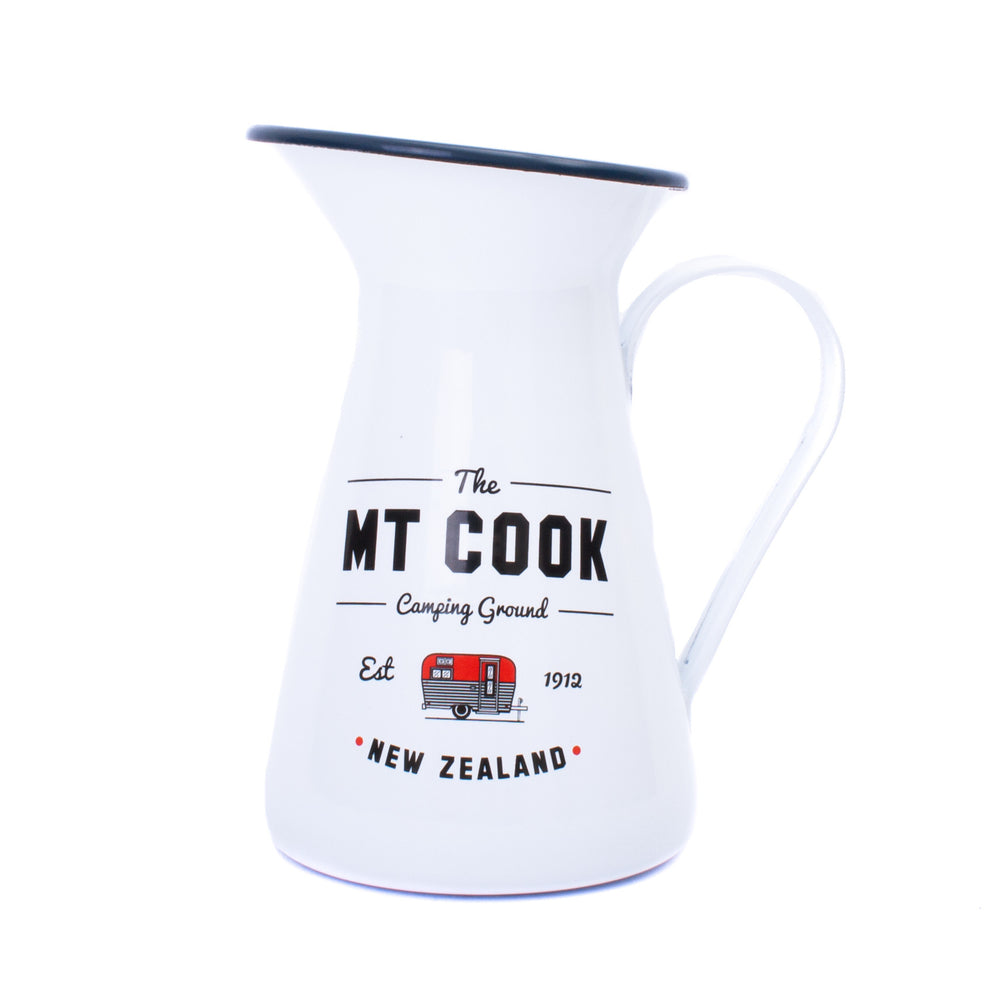 Moana Road Mt Cook Camping Ground Enamel Jug White