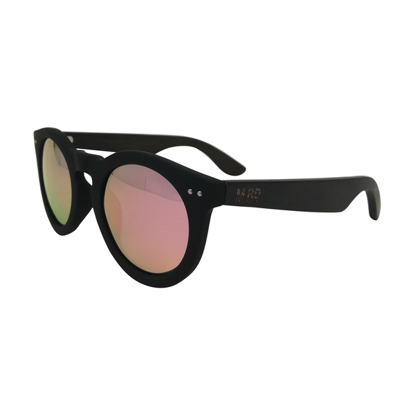 Moana Road Sunnies Grace Kelly Black with Pink Reflective Lens