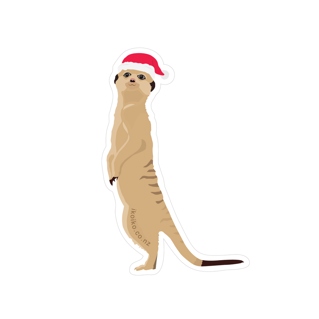 Iko Iko Fun Size Sticker Christmas Meerkat