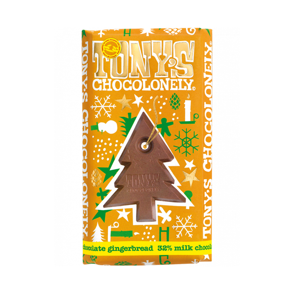 Tony's Chocolonely 180g Milk Chocolate Christmas Gingerbread