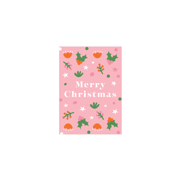 Iko Iko Mini Christmas Card Stars and Holly Merry Christmas