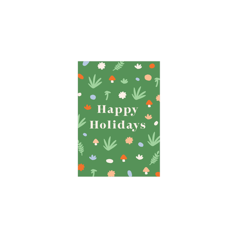 Iko Iko Mini Christmas Card Mushroom Field Happy Holidays