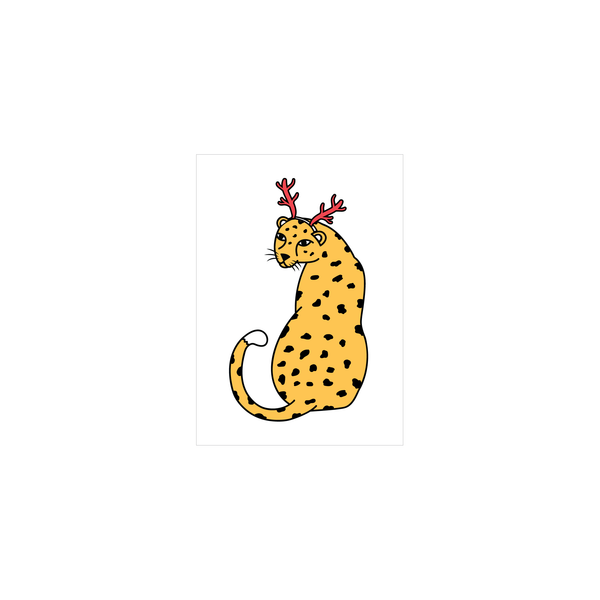 Iko Iko Mini Christmas Card Talula Leopard Reindeer