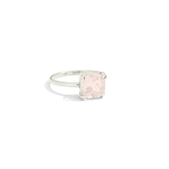 Kerry Rocks Mini Kara Ring Rose Quartz Silver
