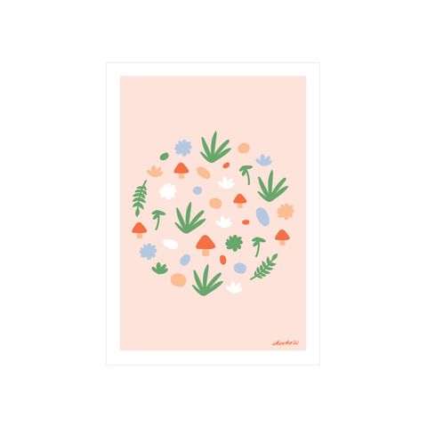 Iko Iko A4 Art Print Mushroom Field