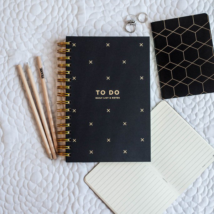 Frank Stationery To Do Daily Lists and Notes Black